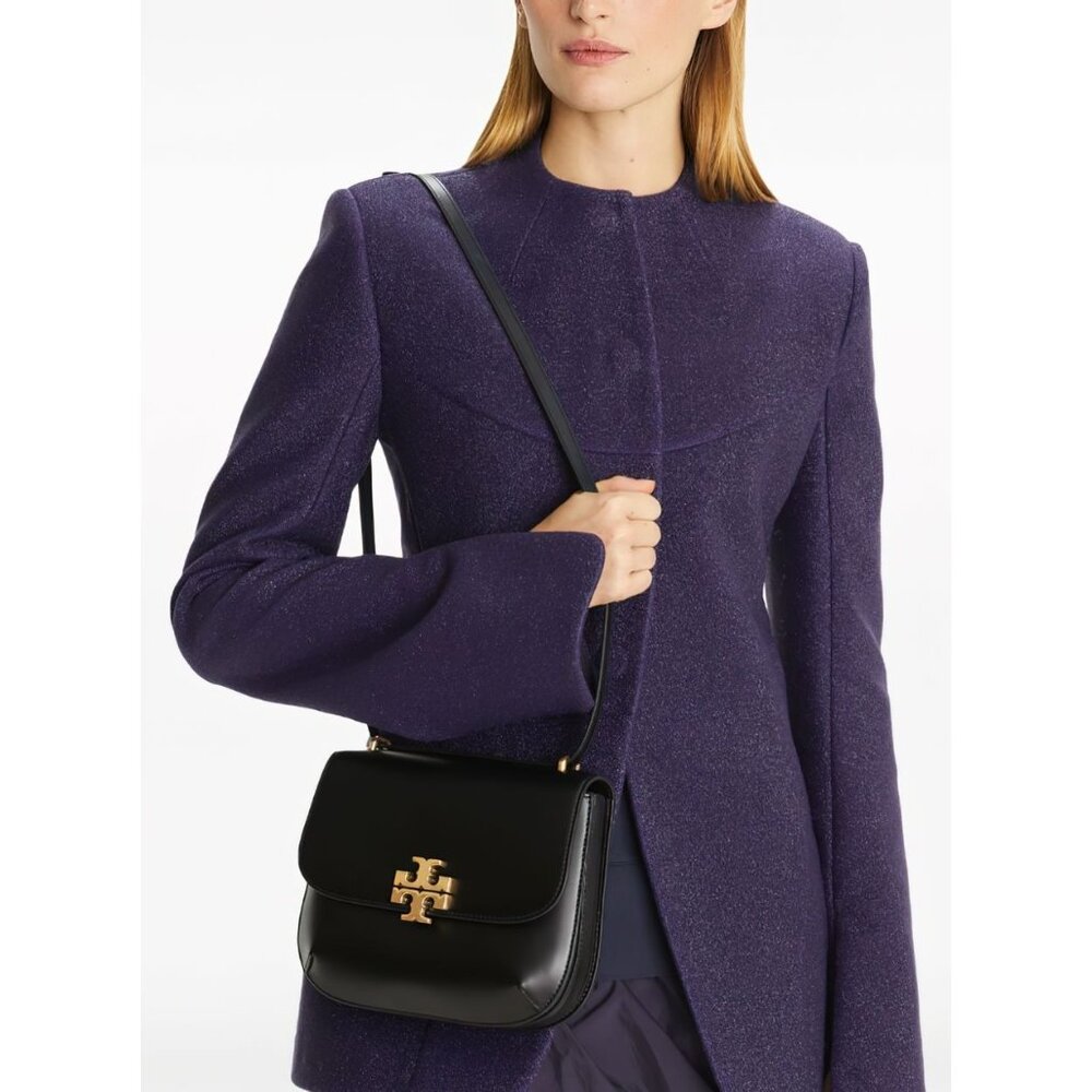 Tory Burch Eleanor Slim Saddlebag Black OS - Picture 2 of 16